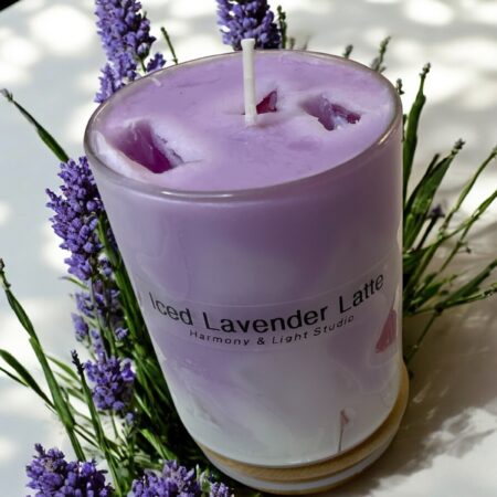 Iced Lavender Latte Candle: Handmade Soy Wax Candle