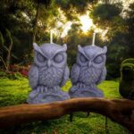 Sleeping Owl Beeswax Candle: Cottagecore Home Decor, Cedarwood Scent