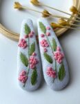 Hand Embroidered Floral Linen Hair Clip – Handmade in Canada