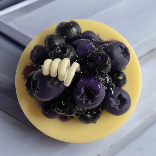 Blueberry Cupcake Candle: Lemon Crumble Scented CocoSoy Pillar Wax