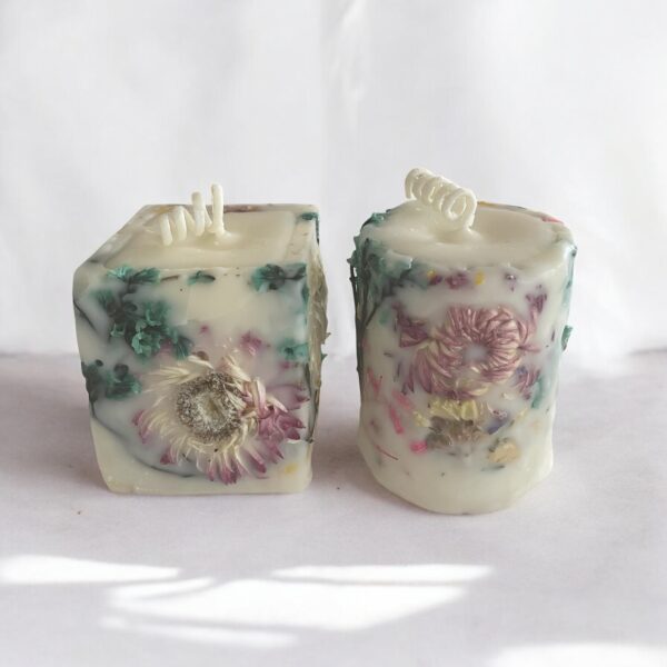 Botanical Pillar Candle Gift Set: Green Tea and Lemongrass Cocosoy Wax