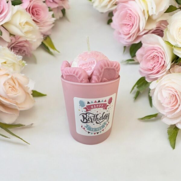 Birthday Candle: Lychee Blush Scented Soy Candle - 8 oz