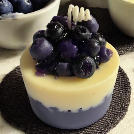 Blueberry Cupcake Candle: Lemon Crumble Scented CocoSoy Pillar Wax