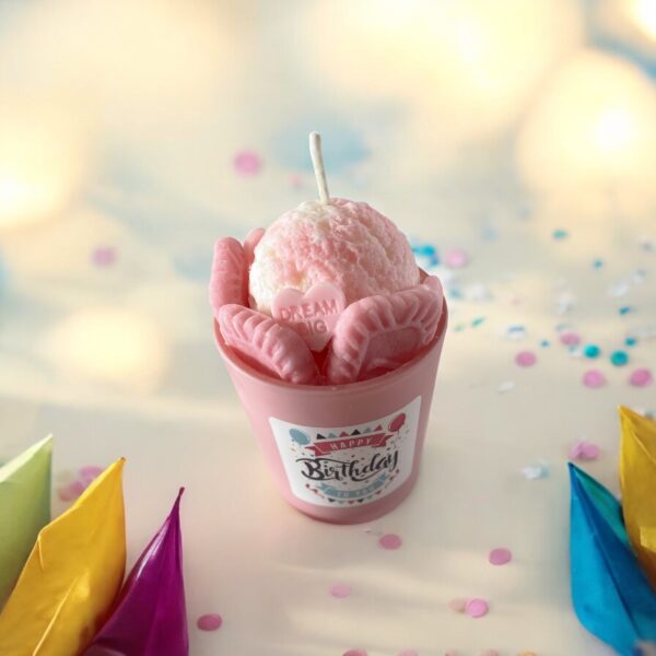 Birthday Candle: Lychee Blush Scented Soy Candle - 8 oz