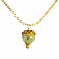 AHW close up of jade acorn pendant