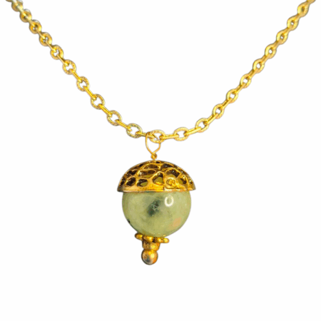 AHW close up of jade acorn pendant