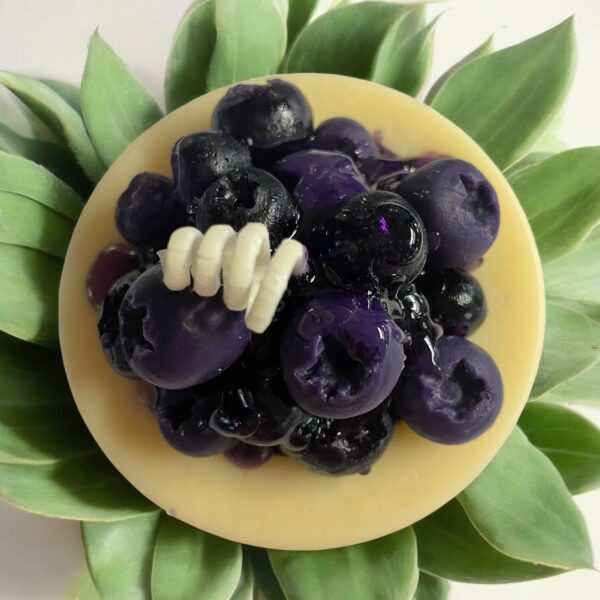 Blueberry Cupcake Candle: Lemon Crumble Scented CocoSoy Pillar Wax