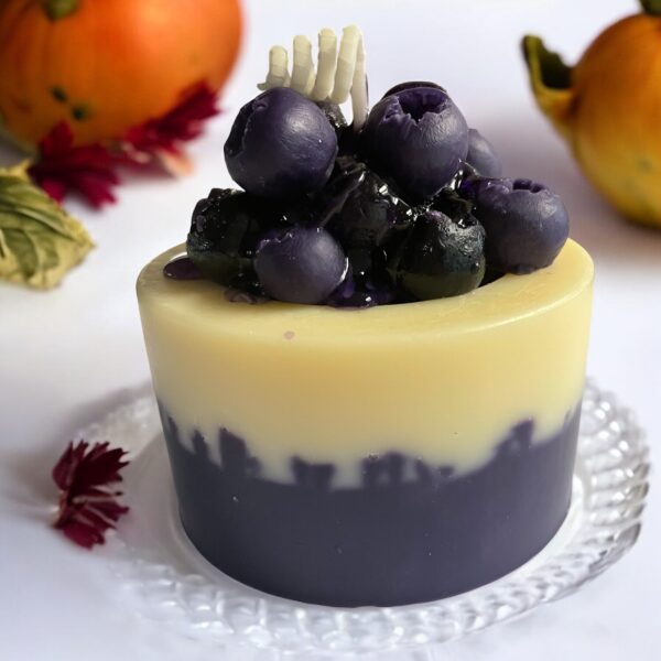 Blueberry Cupcake Candle: Lemon Crumble Scented CocoSoy Pillar Wax