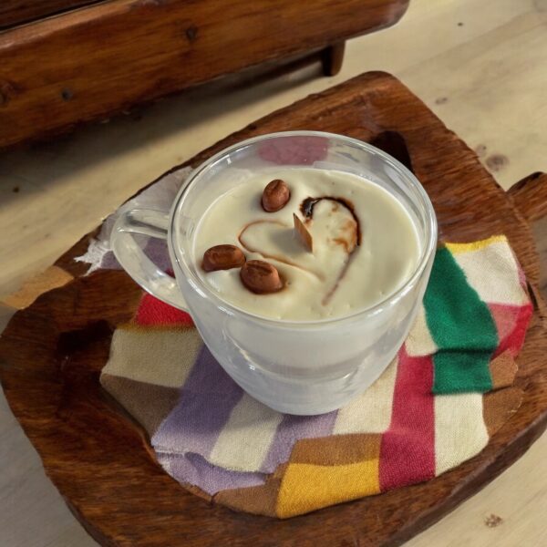 Custom Coffee Candle: Americano Scent, Coconut Apricot Wax (13.5 oz)