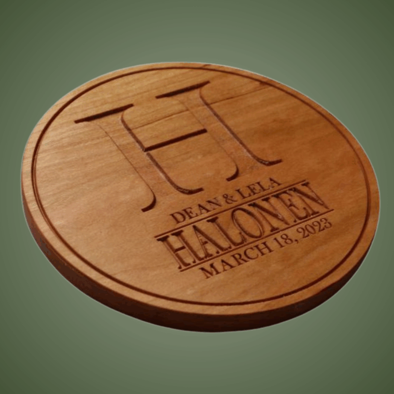 Personalized Wedding Large Letter Trivet: Carved Wood Trivet