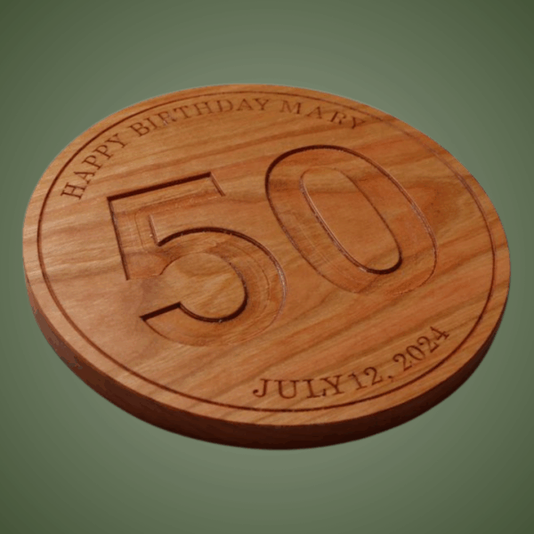 Personalized Birthday Trivet: Carved Wood Trivet