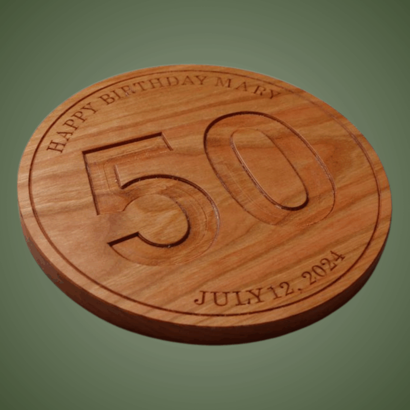 Personalized Birthday Trivet: Carved Wood Trivet