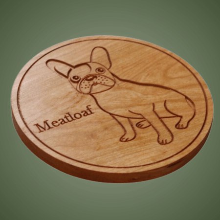 Personalized French Bull Dog Trivet: Carved Wood Trivet