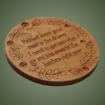 Personalized Quote Trivet: Carved Wood Trivet