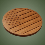 Personalized USA Trivet: Carved Wood Trivet