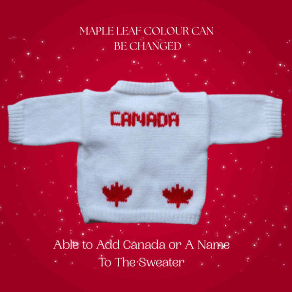 Canada Baby Sweater, Handmade Knitted Baby Sweater, Personalized Baby Sweater