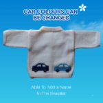 Cars Baby Sweater, Handmade Knitted Baby Sweater, Personalized Baby Sweater