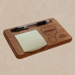Carved Wooden Nurse Sticky Note Holder: Personalized Notepad & Pen Organizer