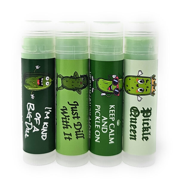 Dill Pickle Puns Version 1 Flavoured Lip Balm 4 Pack x3