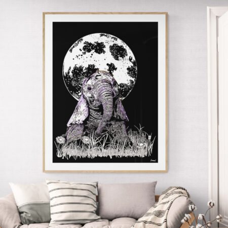 baby elephant original hand drawn art