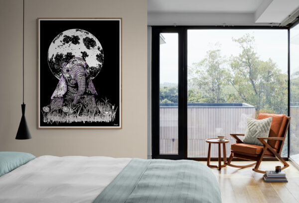Baby Elephant, Hand drawn Original Wall Art