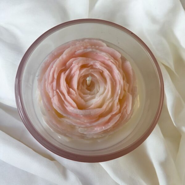 Rose Infused Candle: Coconut Apricot Wax, Bohemian Rose Scent