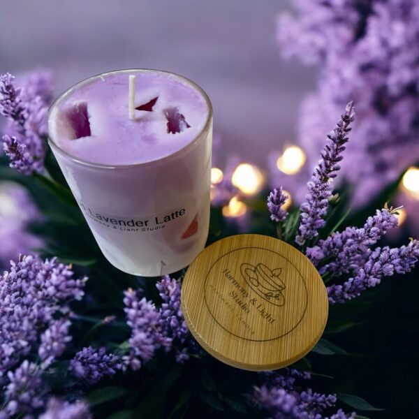 Iced Lavender Latte Candle: Handmade Soy Wax Candle
