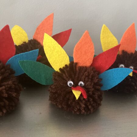 Adorable Pom Pom Turkey Heads (One Size)