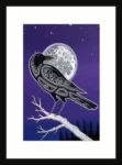 Framed Crow Moon by Indigenous Artist Jeffery Red George
