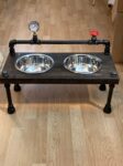 Steampunk Raised Dog Bowl Feeder: Industrial Style