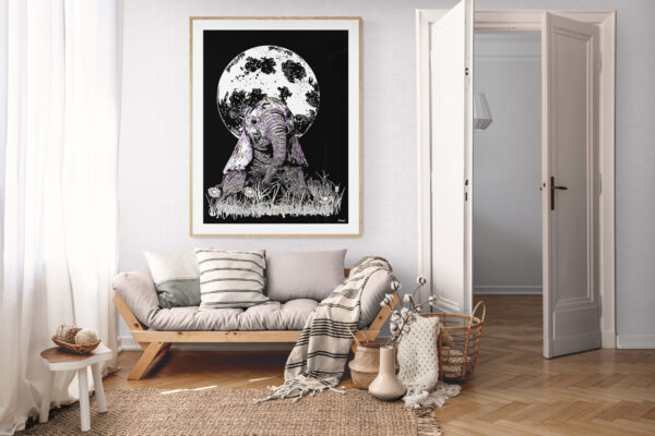 Baby Elephant, Hand drawn Original Wall Art