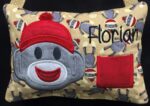 Sock Monkey Tooth Fairy Pillow by Tooth Fairy Tess - Personalized