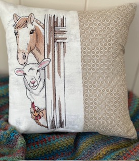 Peeking Farm Animal Pillow Cover