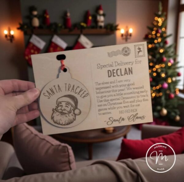 Santa Tracker Ornament and Postcard