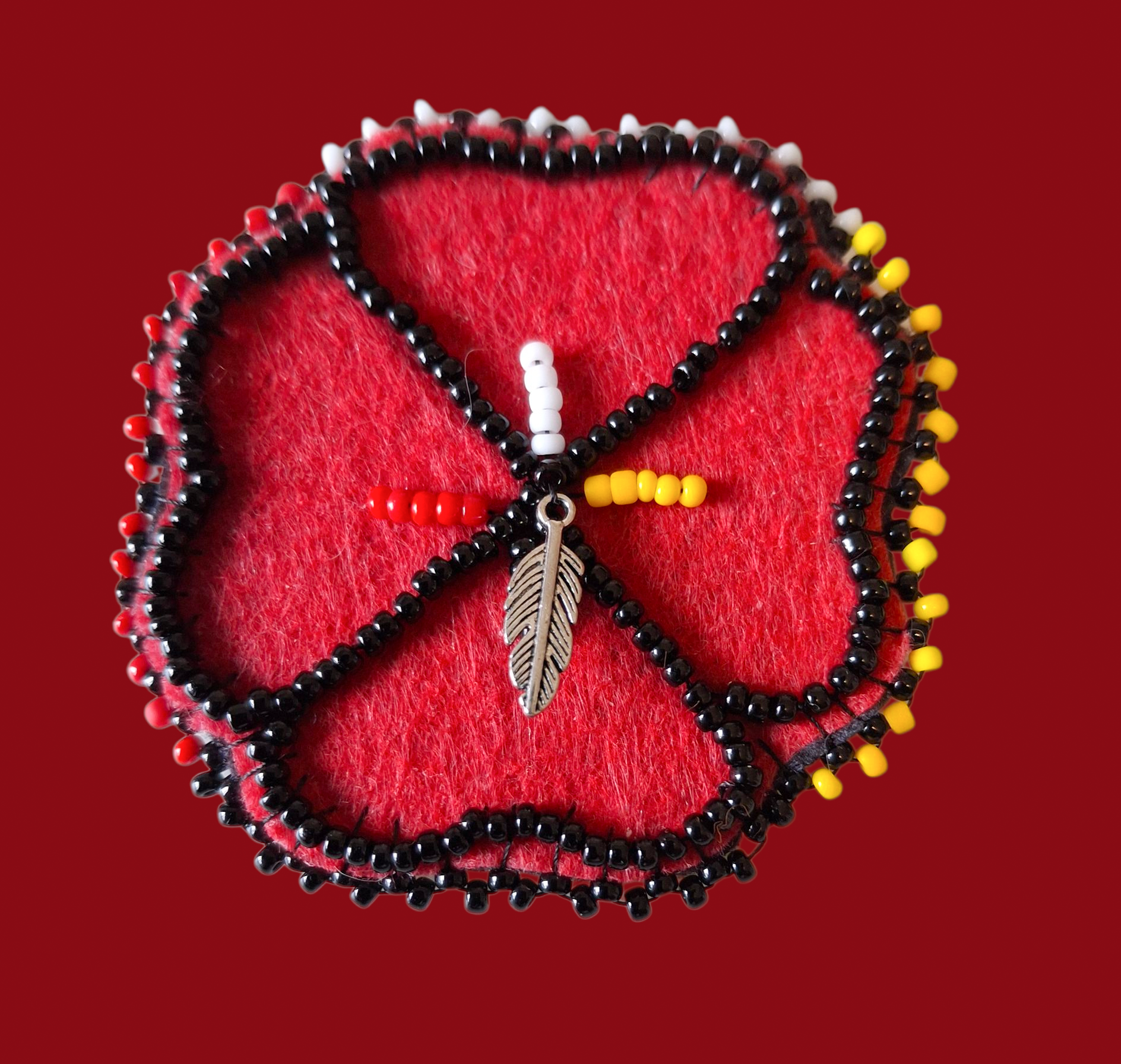 Beaded Poppy Pin: Support Indigenous Youth Scholarships!
