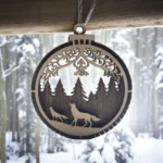 3D wooden Christmas tree ornaments
