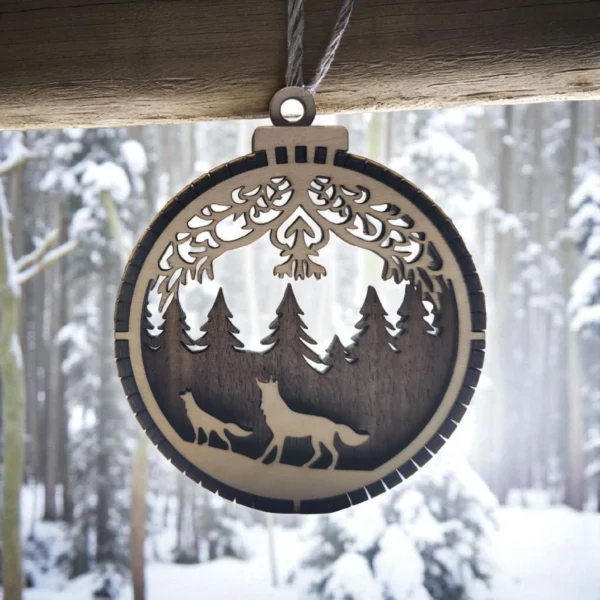 3D wooden Christmas tree ornaments