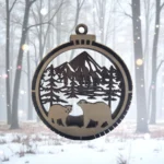 3D wooden Christmas tree ornaments