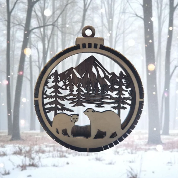 3D wooden Christmas tree ornaments