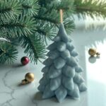 Christmas Tree Pillar Candle - Festive Home Decor