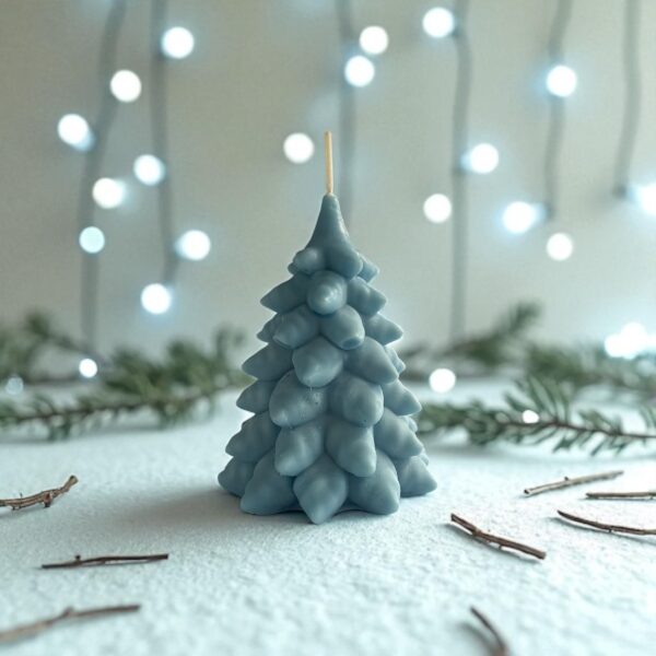 Christmas Tree Pillar Candle - Festive Home Decor