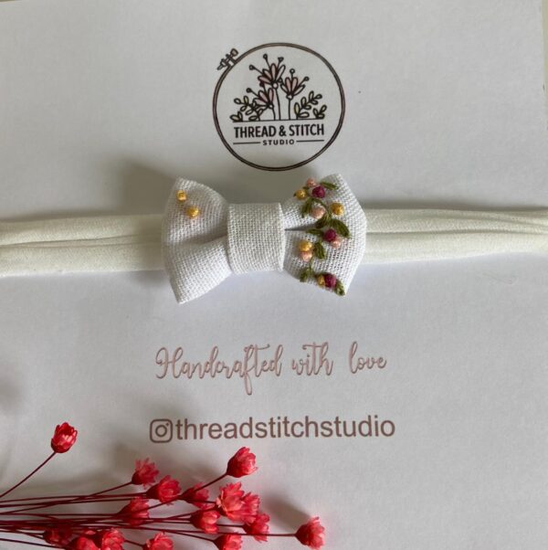 Hand Embroidered Baby Headbands – Newborn Floral Headband Set (6 Colors) | Made in Canada
