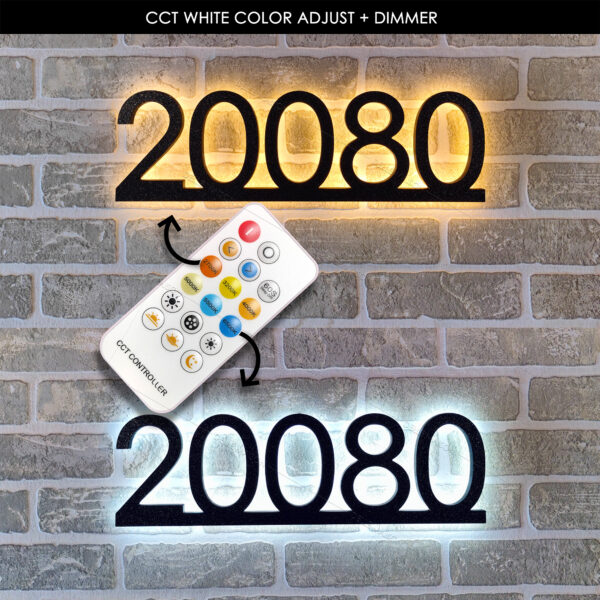 Backlit house numbers customizable LED light up address