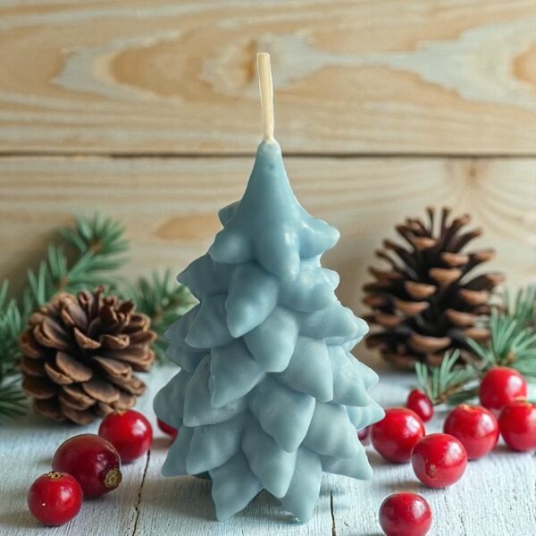 Christmas Tree Pillar Candle - Festive Home Decor