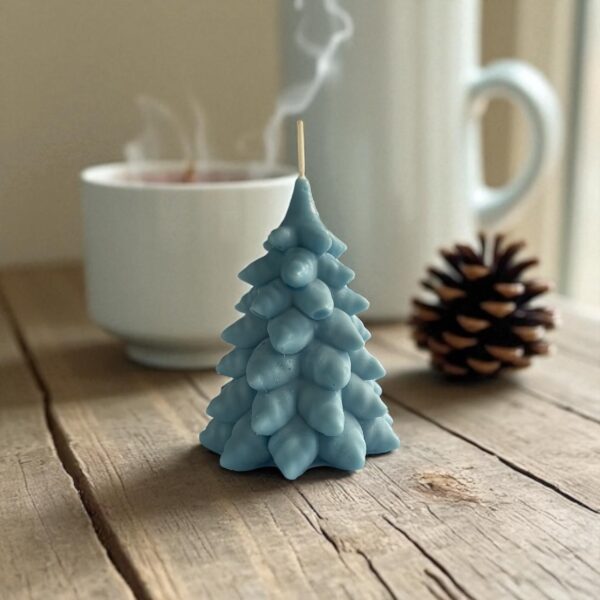 Christmas Tree Pillar Candle - Festive Home Decor