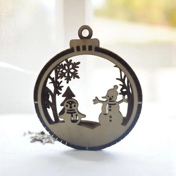 3D wooden Christmas tree ornaments