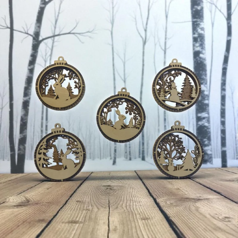 3D Wooden Christmas ornaments