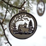 3D wooden Christmas tree ornaments