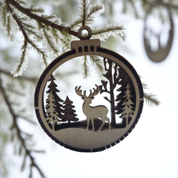 3D wooden Christmas tree ornaments