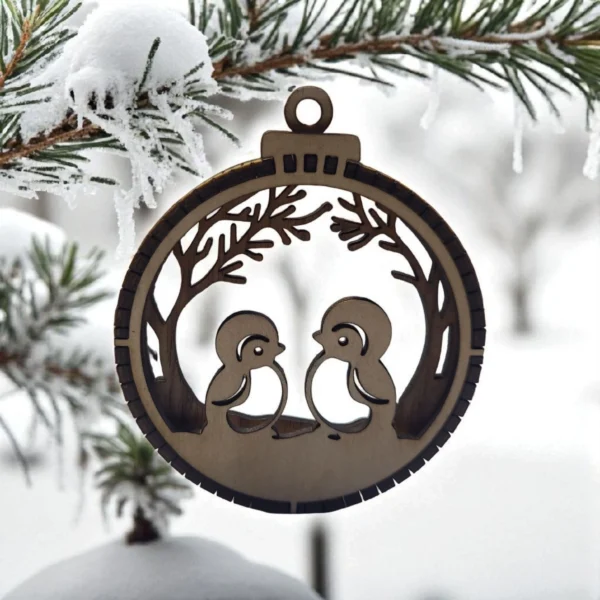3D wooden Christmas tree ornaments